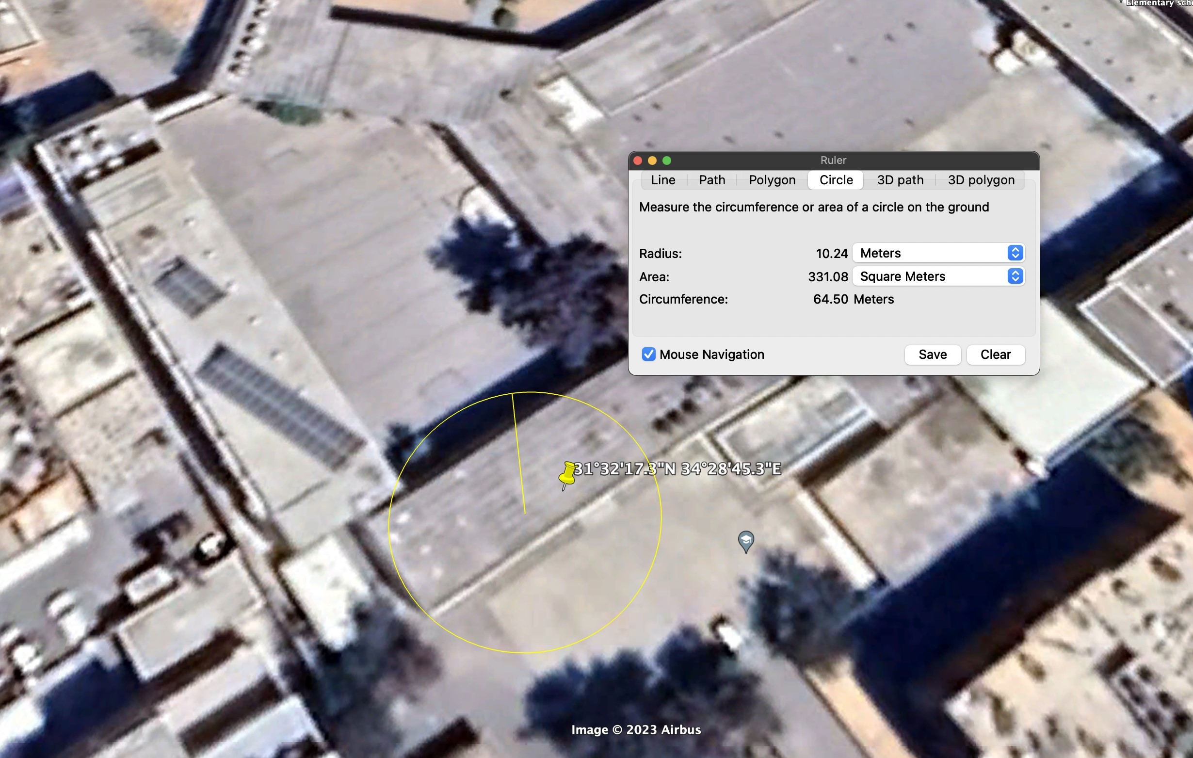 A screenshot of Google Earth Pro satellite image